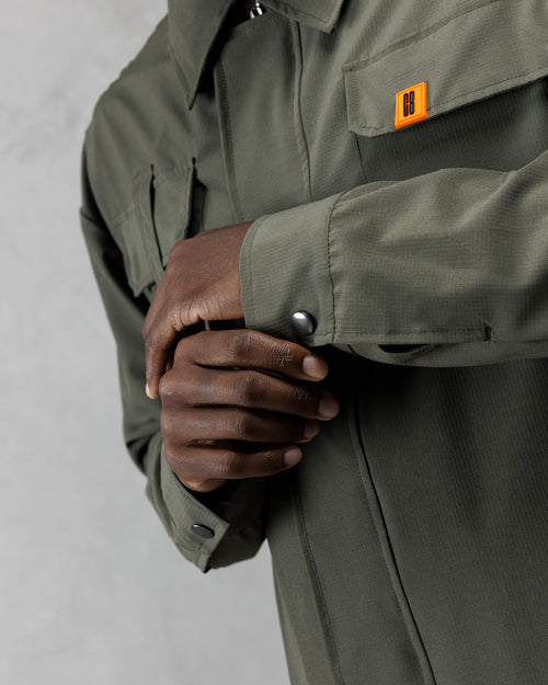 AJ Tech Utility Overshirt - Khaki