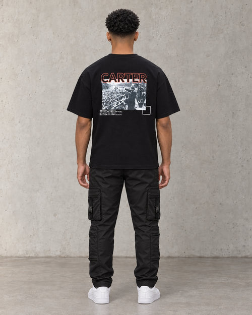 Freedom (MLK) Oversized Tee Black, back, concrete studio