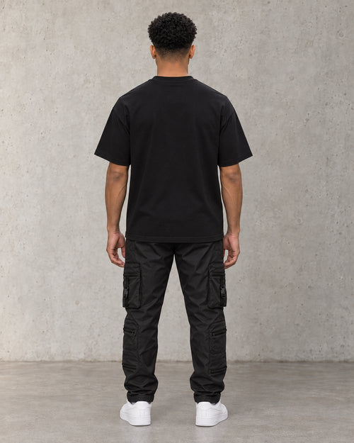 Rico Oversized Tee Black, back, concrete studio