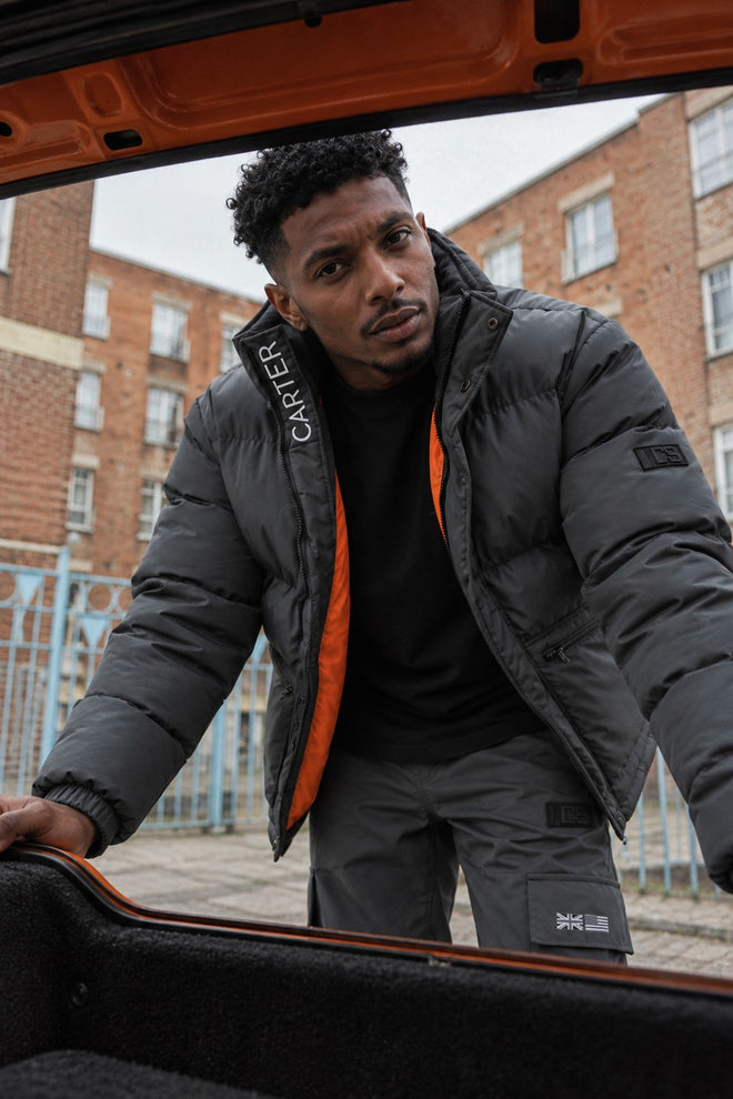 Kold Breeze Puffer Jacket in Shadow Grey, Kold Breeze campaign