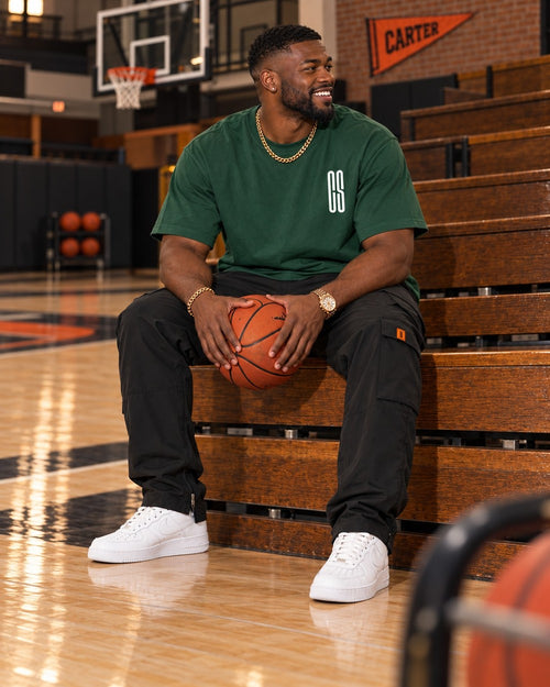 Game Time Oversized Tee Forest Green, indoor court